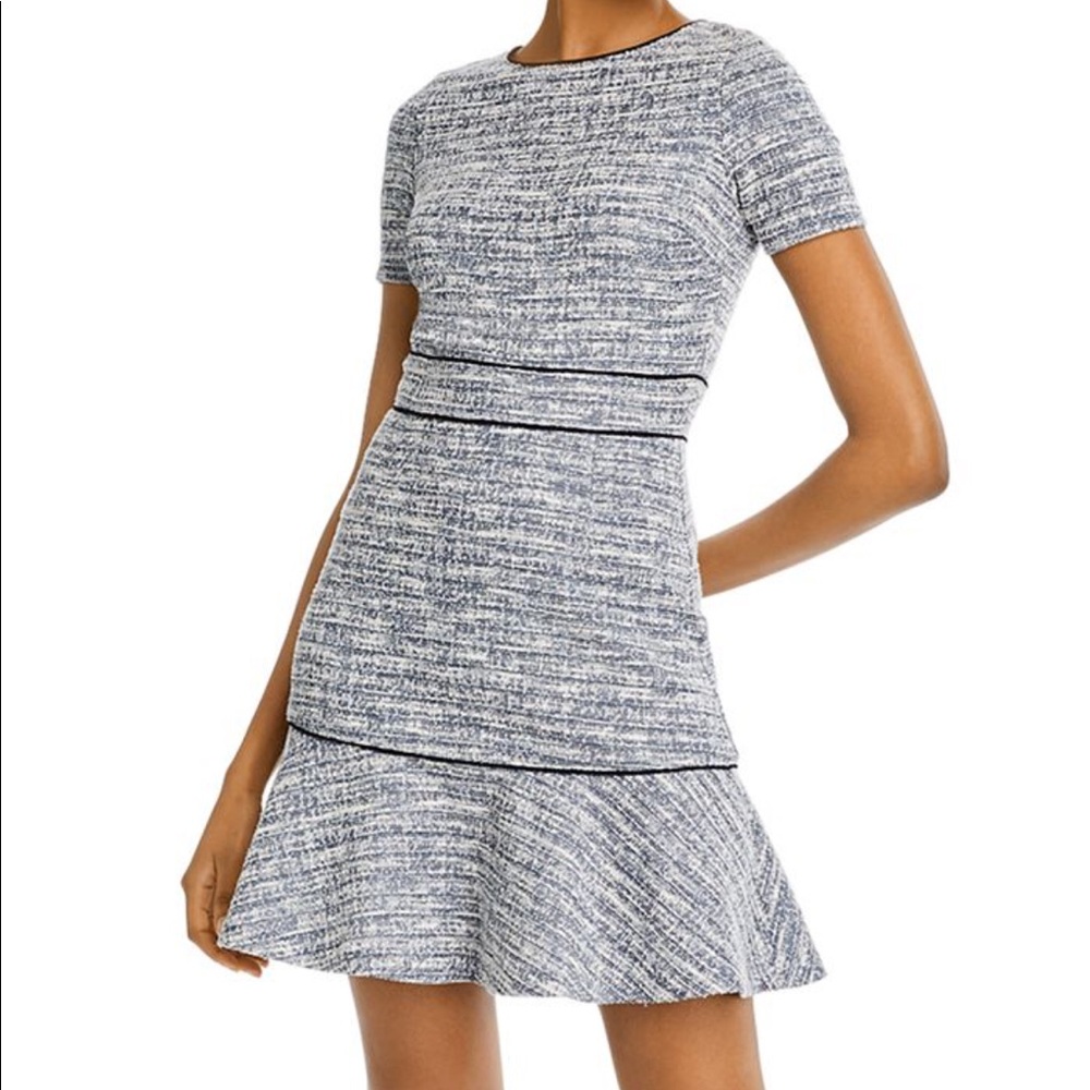 NWT Aqua Brand - Blue and white tweed dress